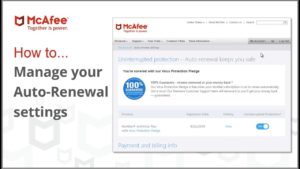 How to cancel auto-renewal of McAfee subscription