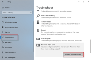 Run the Windows App Troubleshooter